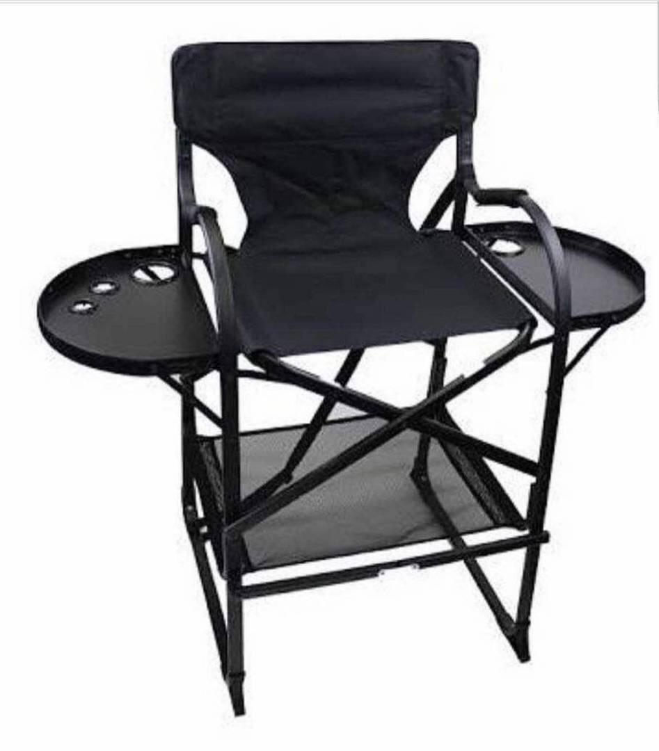 Foldable Professional Makeup Artist Chair With Double Sided Tray