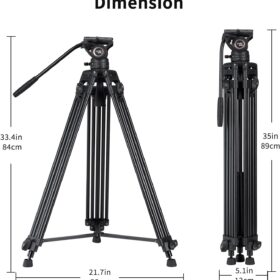 Cayer Heavy Duty Video Tripod with Fluid Head