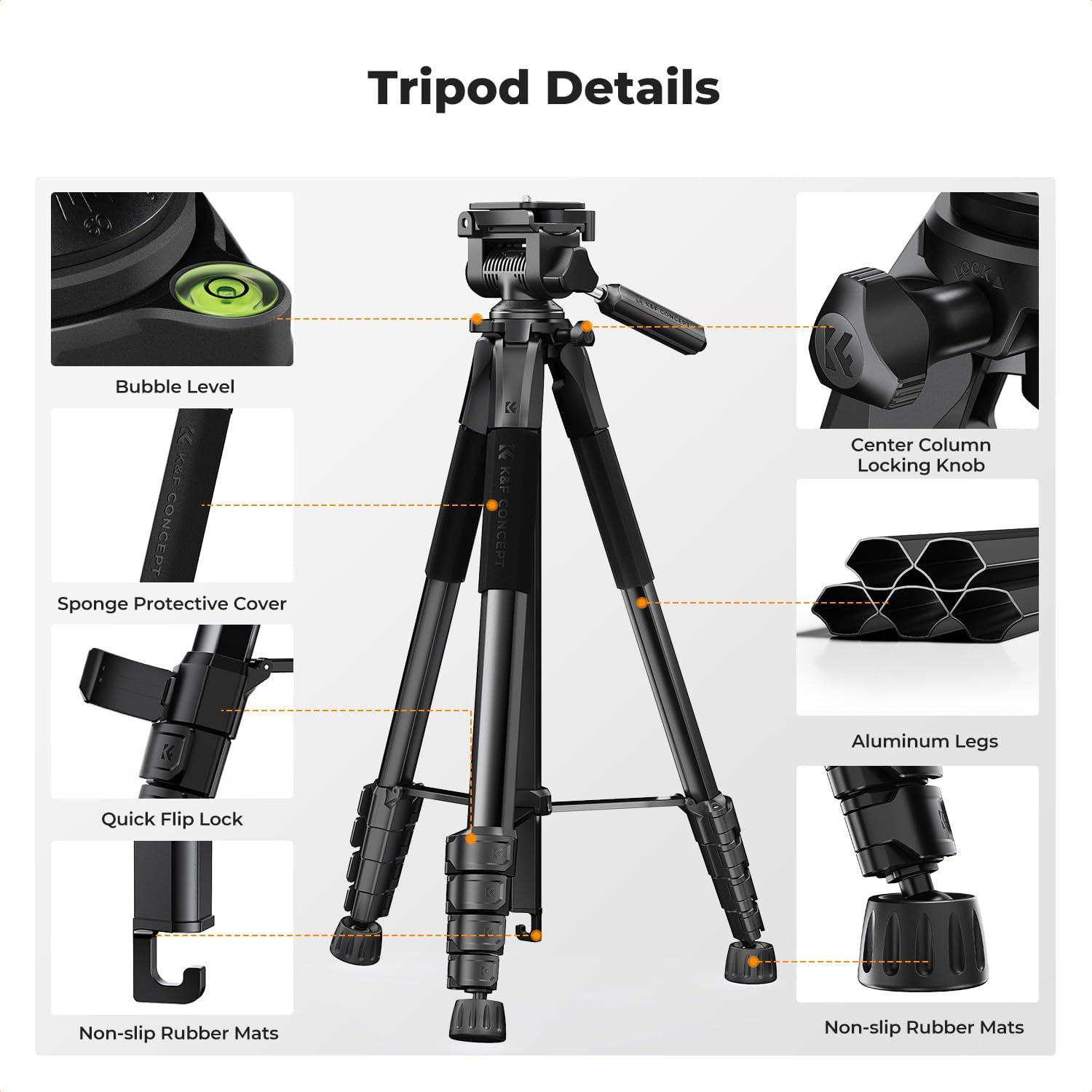 K&F 75 inches Lightweight Portable Travel Outdoor DSLR Tripods