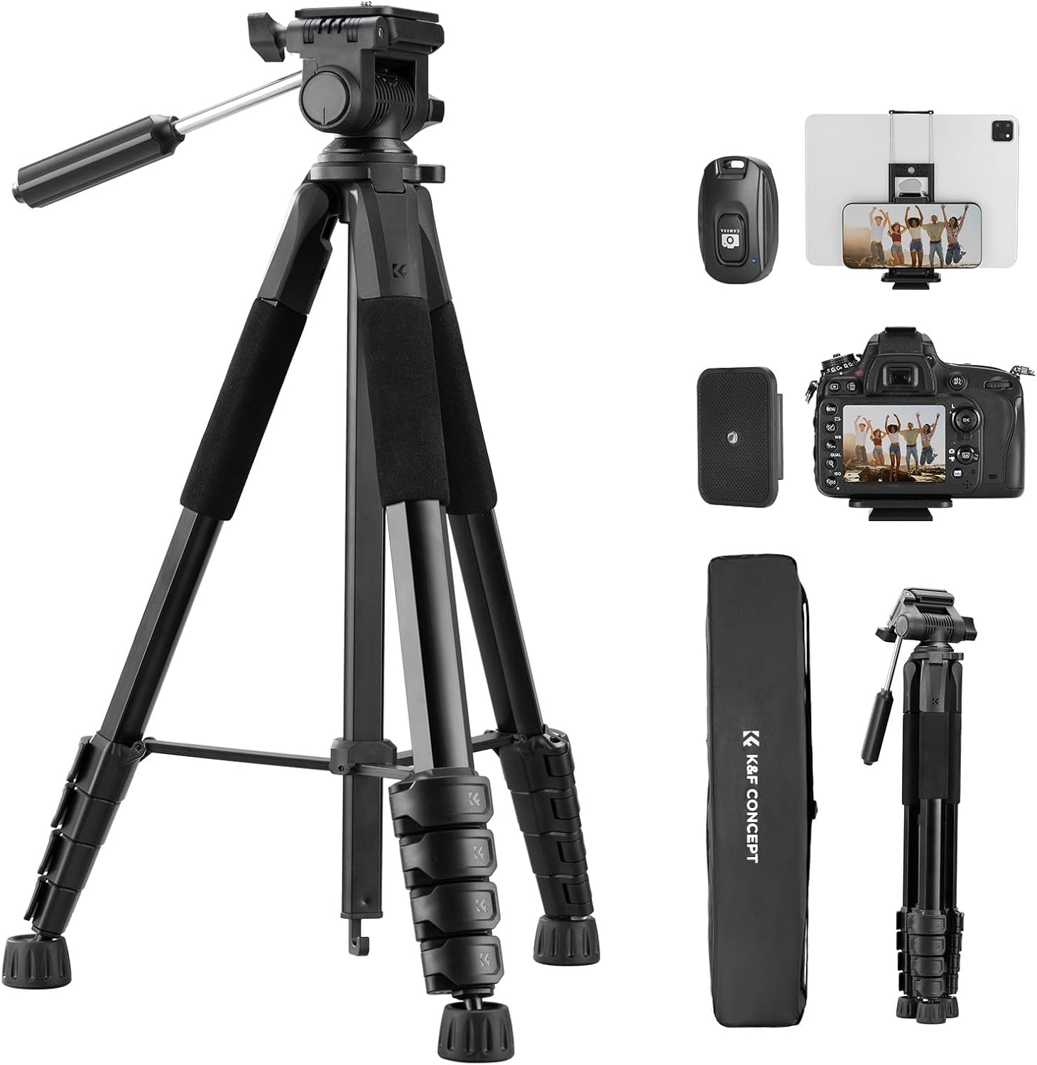 K&F 75 inches Lightweight Portable Travel Outdoor DSLR Tripods