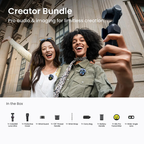 Insta360 Luna Ultra 8K Dual-Lens Gimbal Camera Creator Bundle 9 Insta360 Luna Ultra 8K Dual-Lens Gimbal Camera Creator Bundle